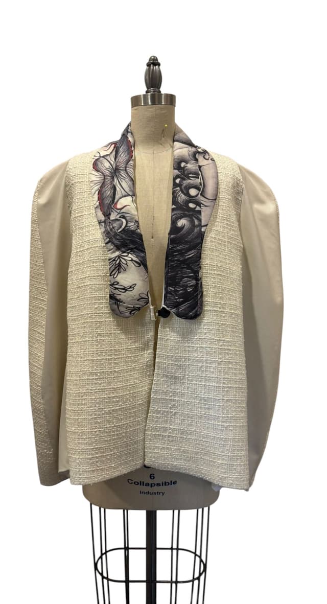 White Tweed Saddle Cape
