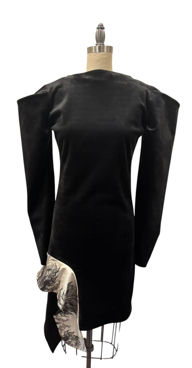 Black Velvet Butterfly Dress