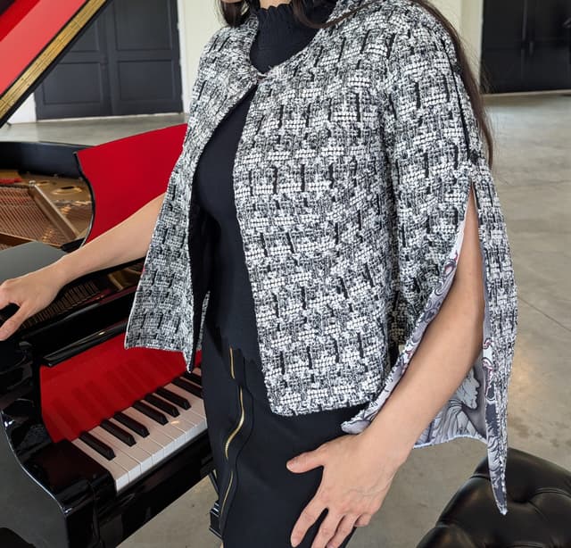 Black Tweed Peek-A-Boo Jacket