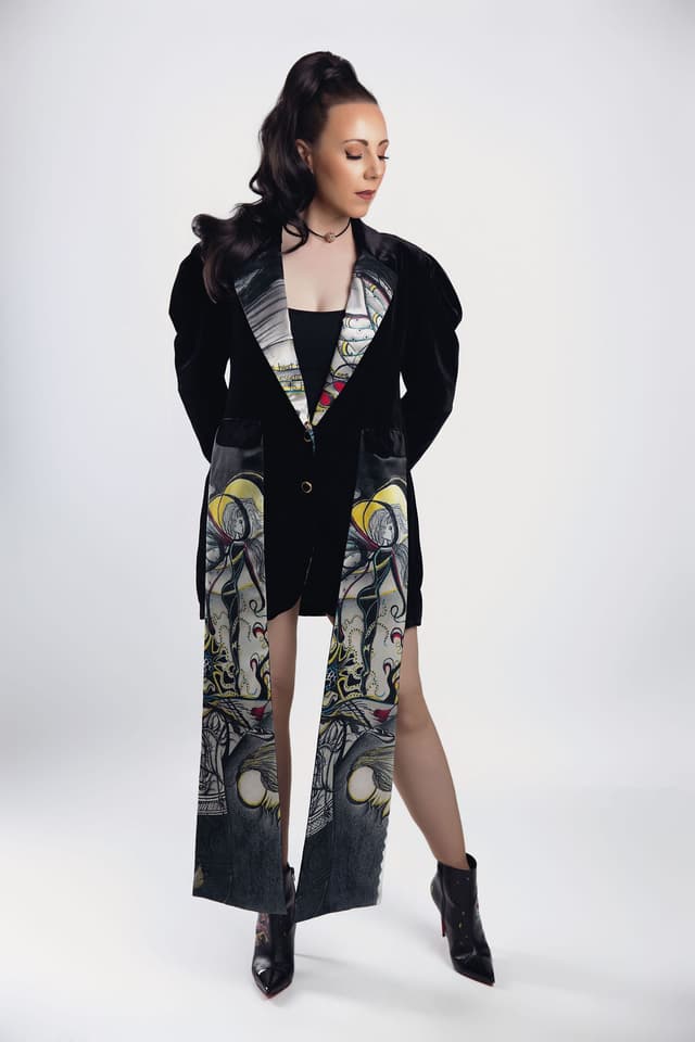 Tailored Jacket With Panel Art