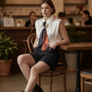 Tweed Shorts with Pockets